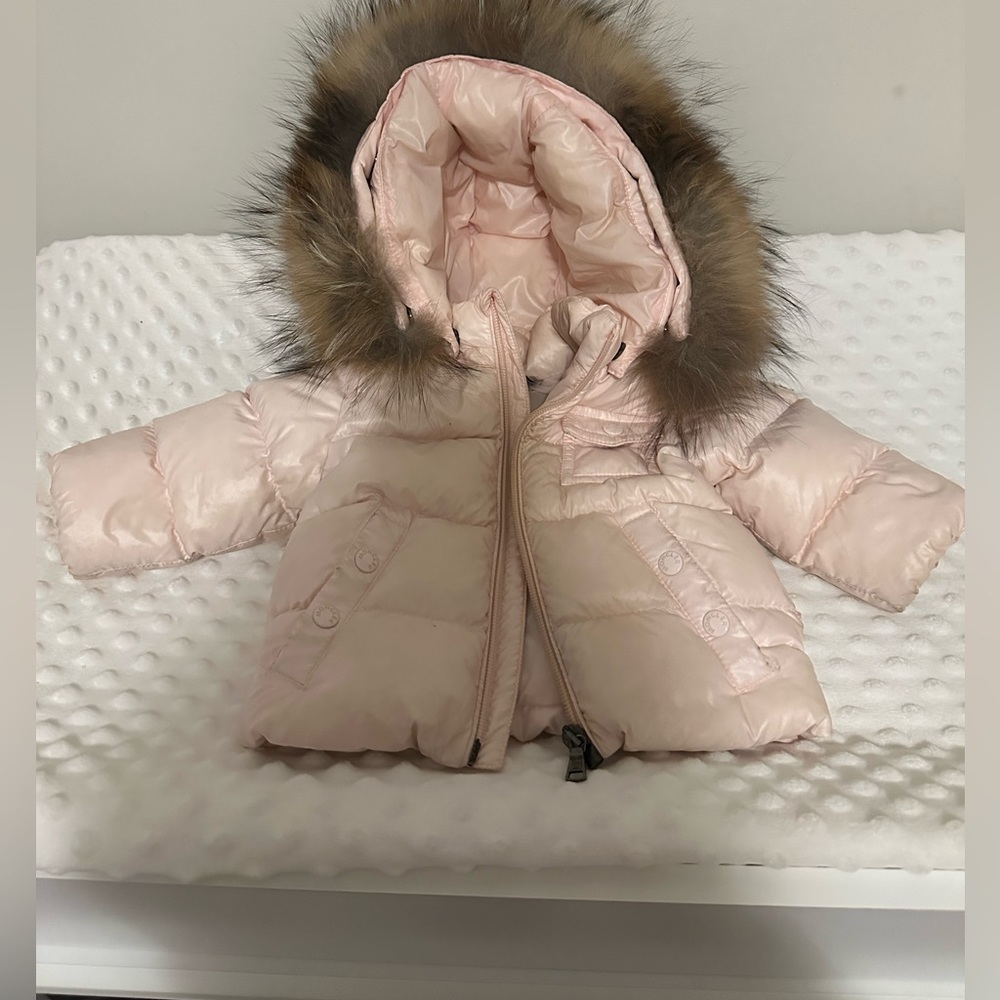 Moncler coat light pink baby girl